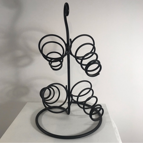 Cast Iron Spiral 4 Bottle Counter Top Wine Rack - Picture 1 of 6